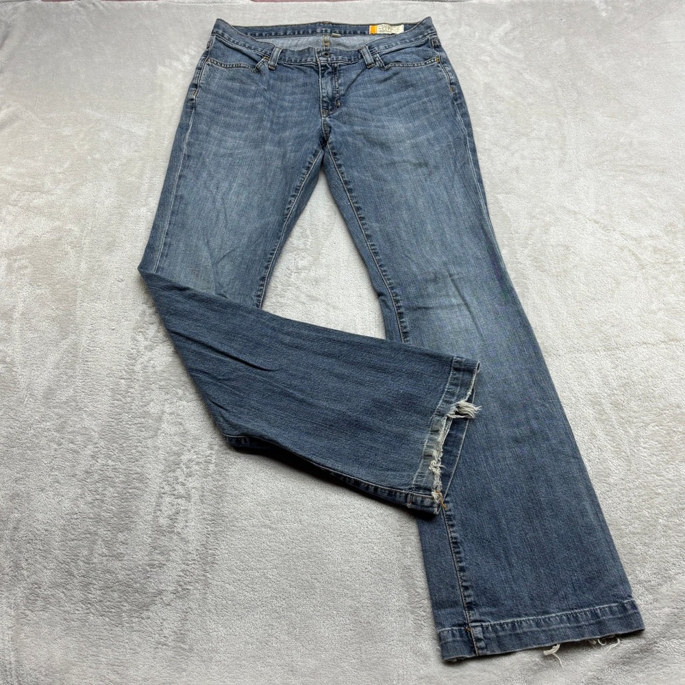 Gap Long and Lean Jean Women 8L Blue Bootcut Distressed Stretch Retro Y2K Denim